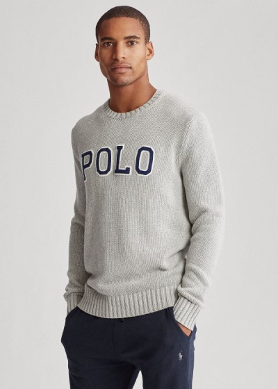 Men's Polo Ralph Lauren Logo Crewneck Sweater | 780945JXA